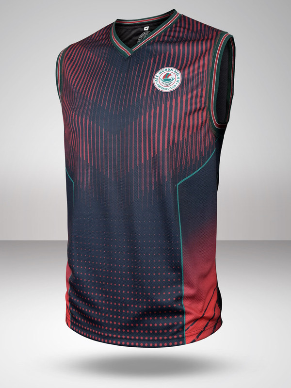 ATK Mohun Bagan F.C. Men Black Printed V-Neck Jerseys (1)