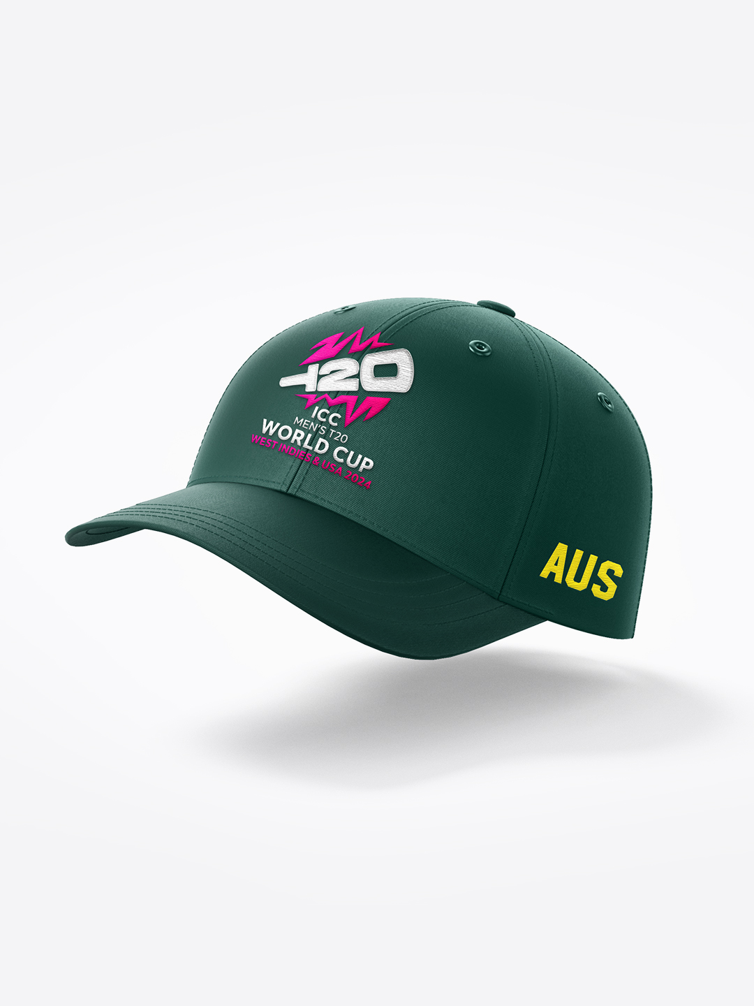Australia ICC Men's T20 WC-24 Green and Yellow Embroidered Team Australia Baseball Cap (1)