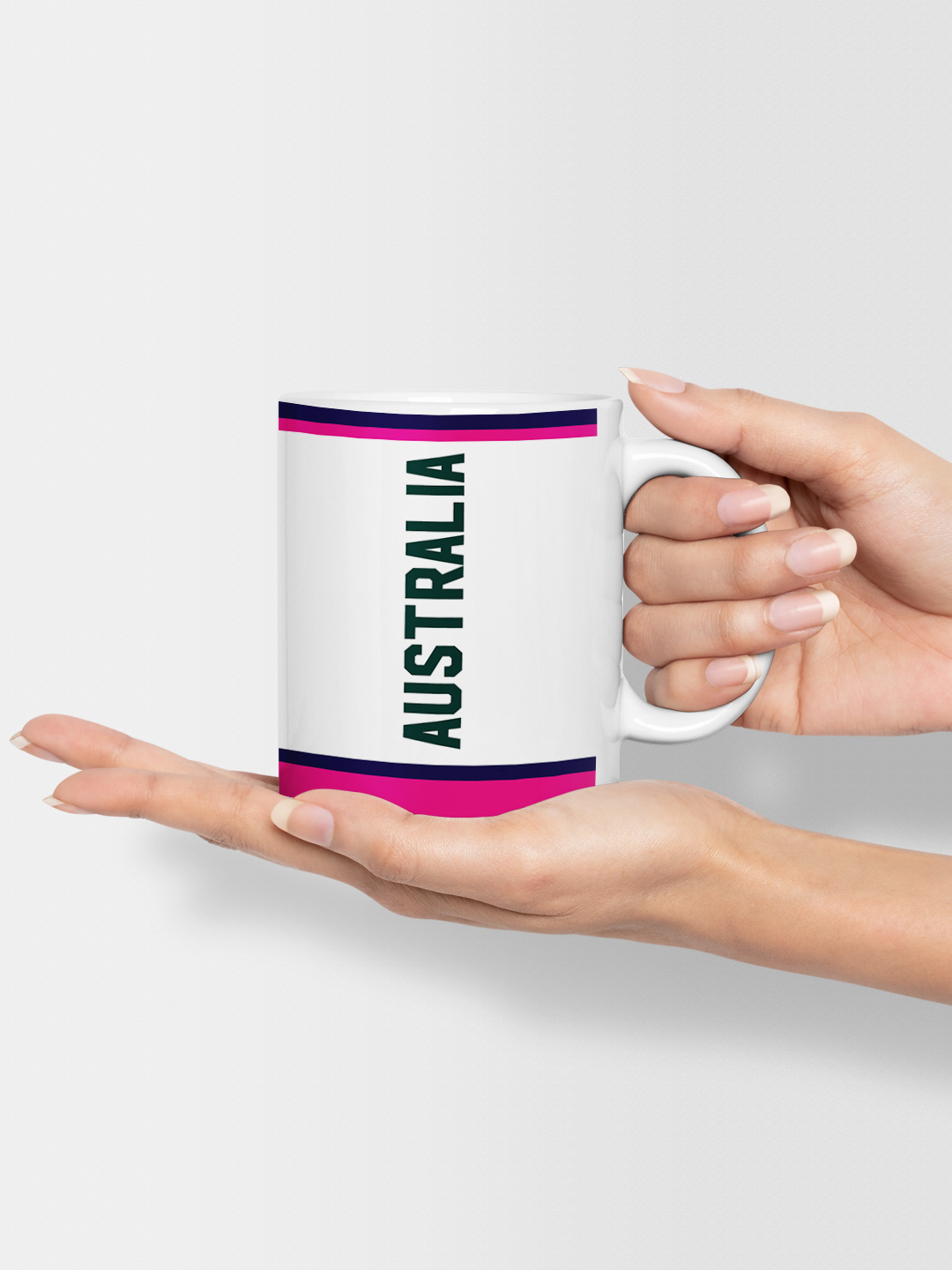 Australia ICC Men's T20 WC-24 Team Australia White and Pink Printed Ceramic Mug 325 ML (4)
