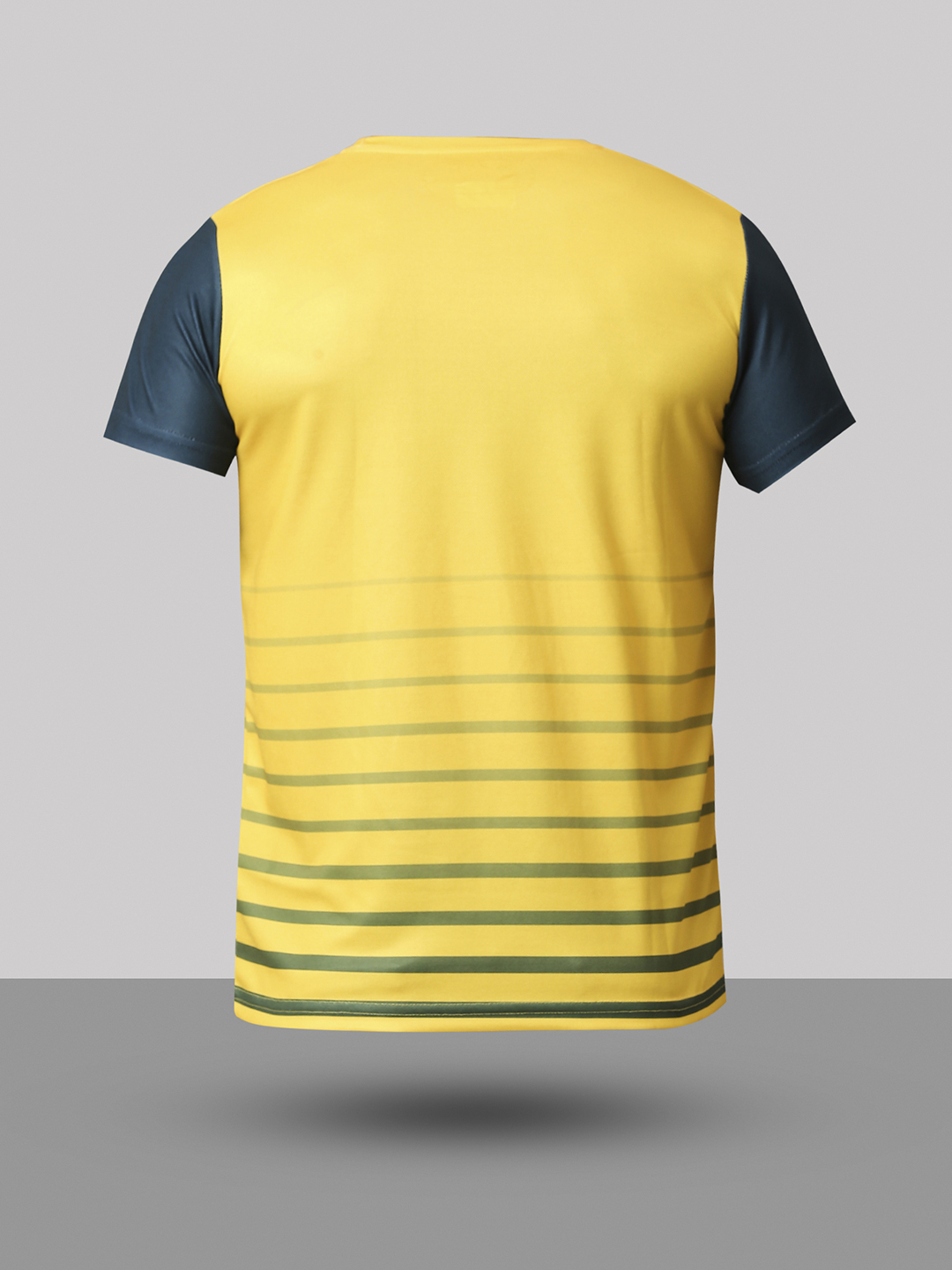 Australia ICC Men's T20 WC-24 Yellow and Green Colourblocked Half Sleeves Round Neck Polyester T-Shirt (7)