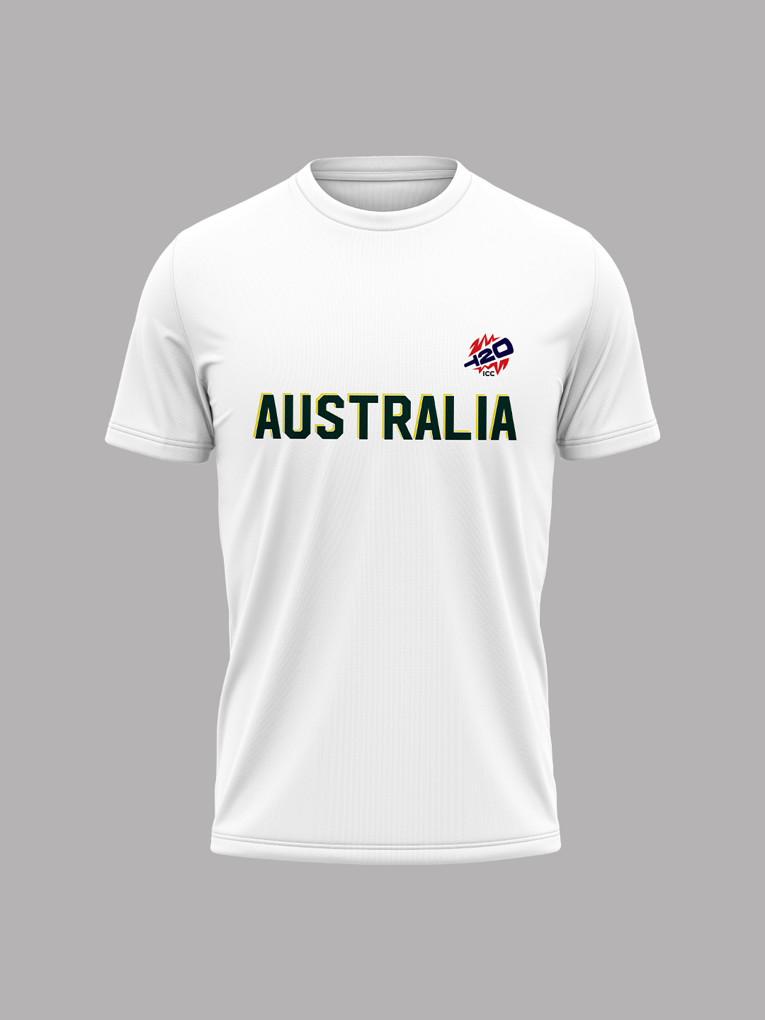 Australia ICC Women's T20 WC-24 White Typography Printed Cotton T-Shirt