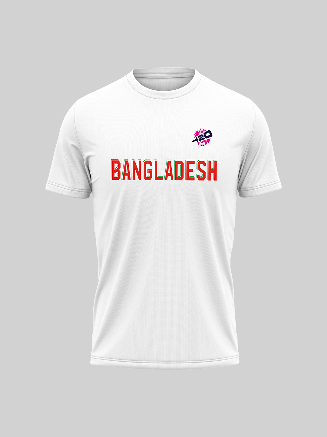 Bangladesh ICC Men's T20 WC-24 White Typography Printed Half Sleeves Round Neck Cotton T-Shirt (1)