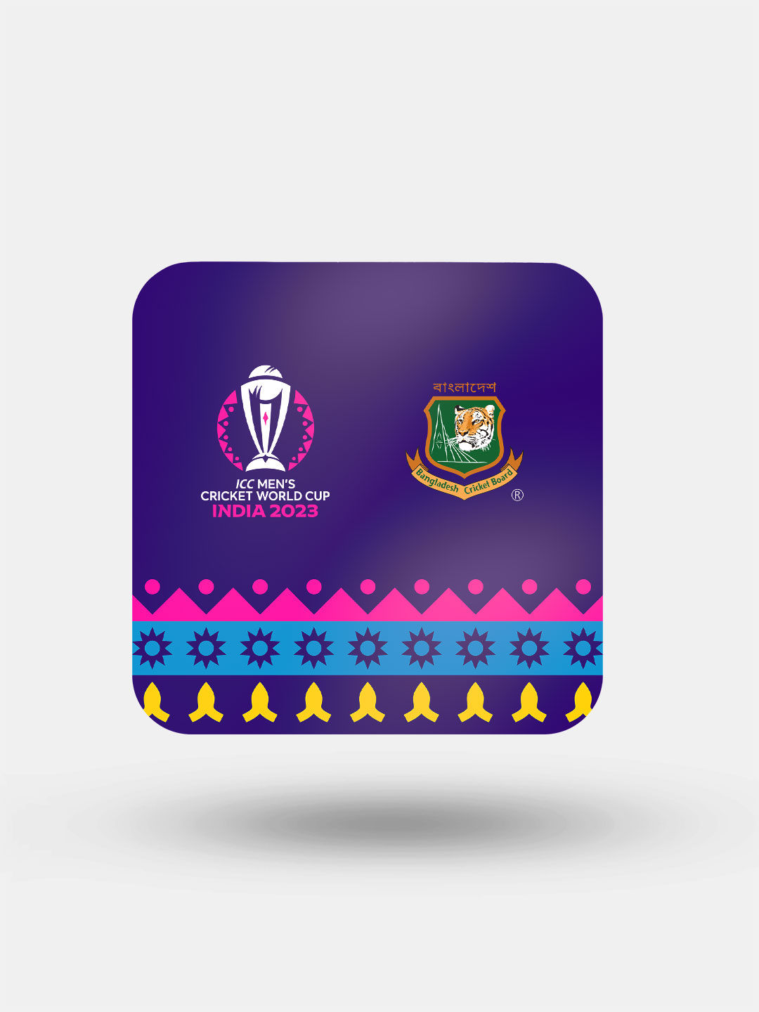 Bangladesh Official ICC CWC-23 Team Bangladesh Square Coasters-(Pack of 4)