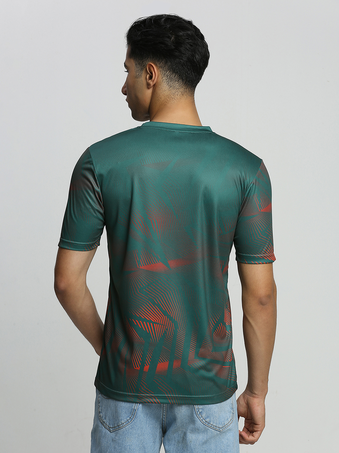 Bangladesh Unisex Green Printed Half Sleeves Round Neck Polyester T-shirt (4)