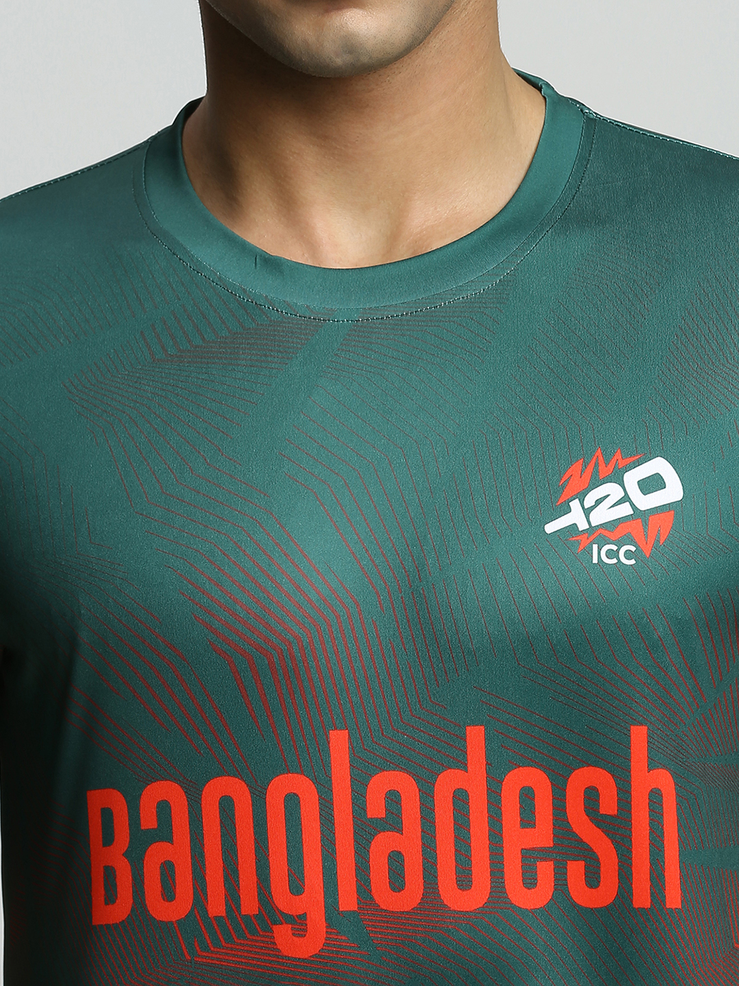 Bangladesh Unisex Green Printed Half Sleeves Round Neck Polyester T-shirt (5)