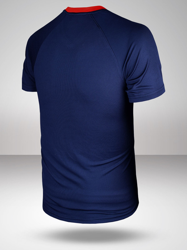 Bengaluru FC Men Navy Blue Colourblocked V-Neck T-Shirts (2)