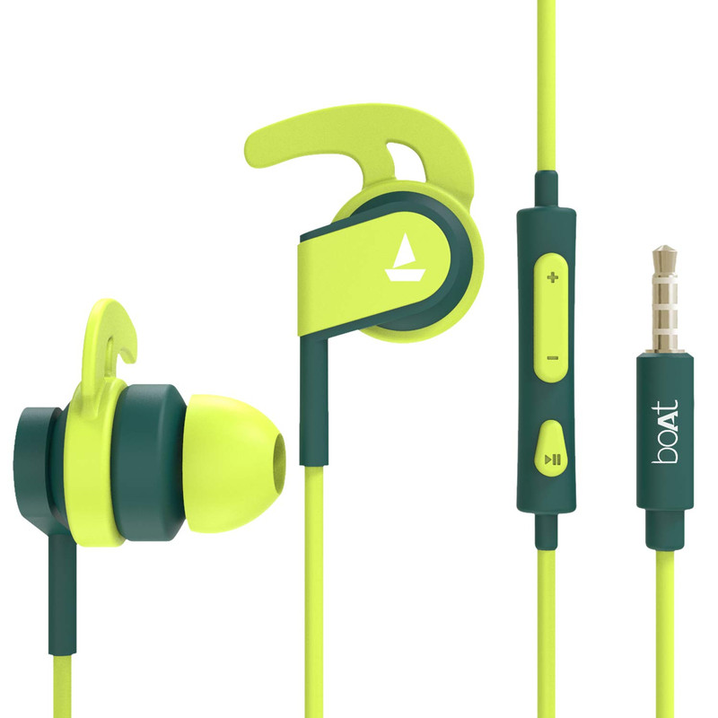 Boat Bassheads 242 Neon Green Wired Earphone (1)