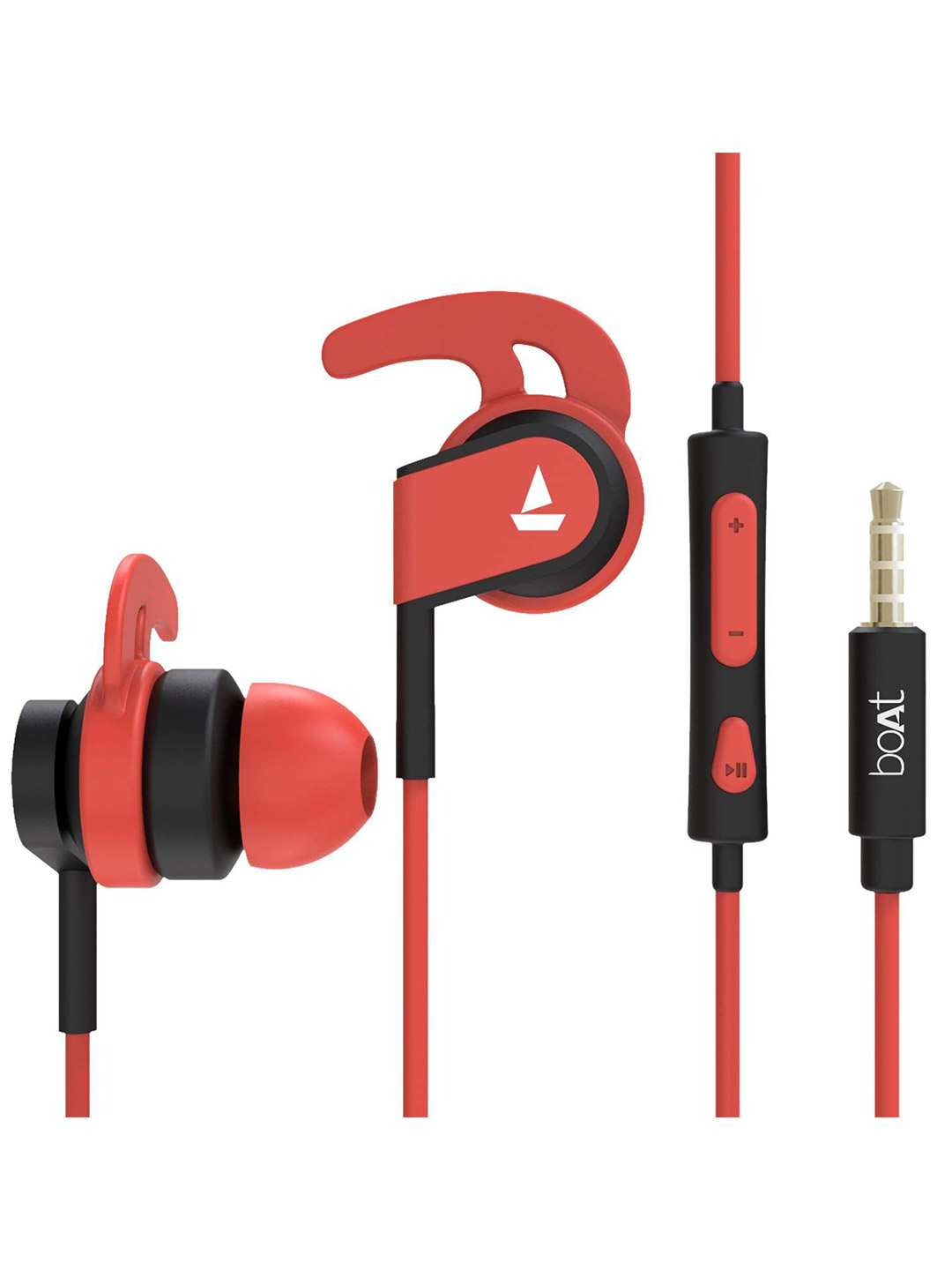 Boat Bassheads 242 Red In-Ear With Mic Wired Earphone (1)