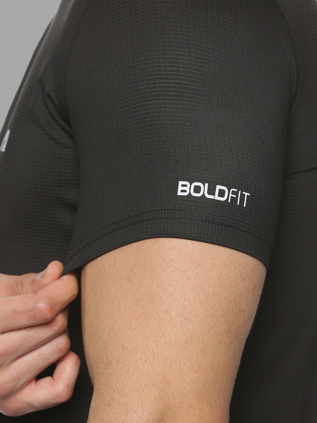 Boldfit Men Black Printed Half Sleeves Round Polyester T-Shirt (5)