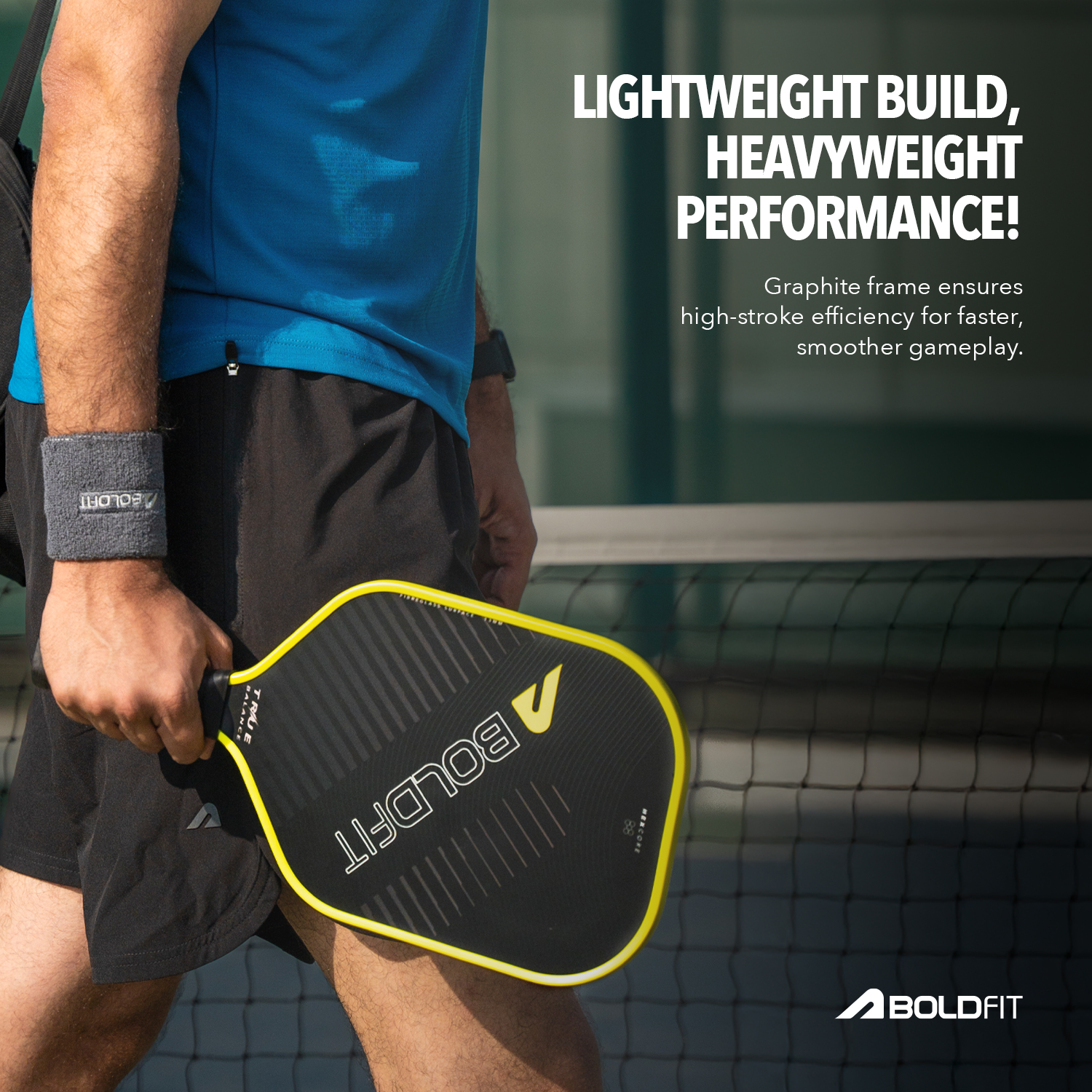 Boldfit Pickle Ball Paddle - Black - True Balance (Pack of 1) (2)