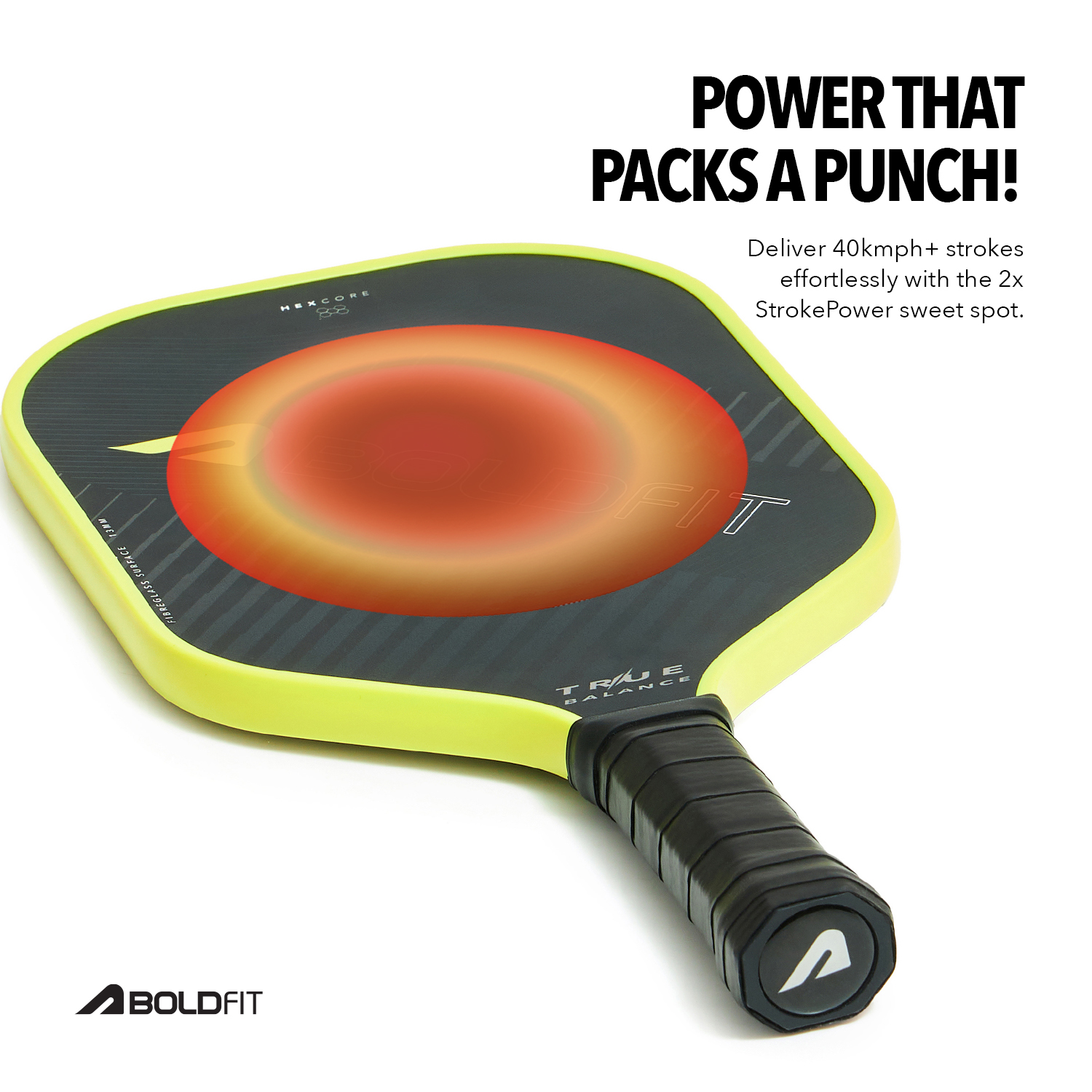 Boldfit Pickle Ball Paddle - Black - True Balance (Pack of 1) (4)