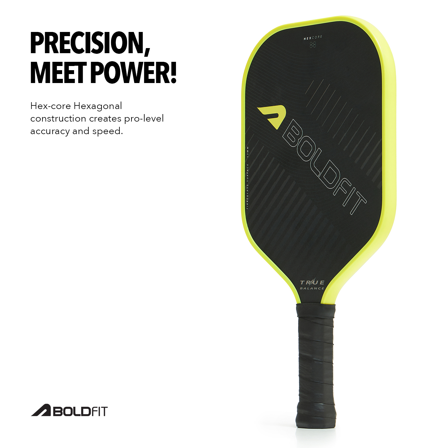 Boldfit Pickle Ball Paddle - Black - True Balance (Pack of 1) (6)