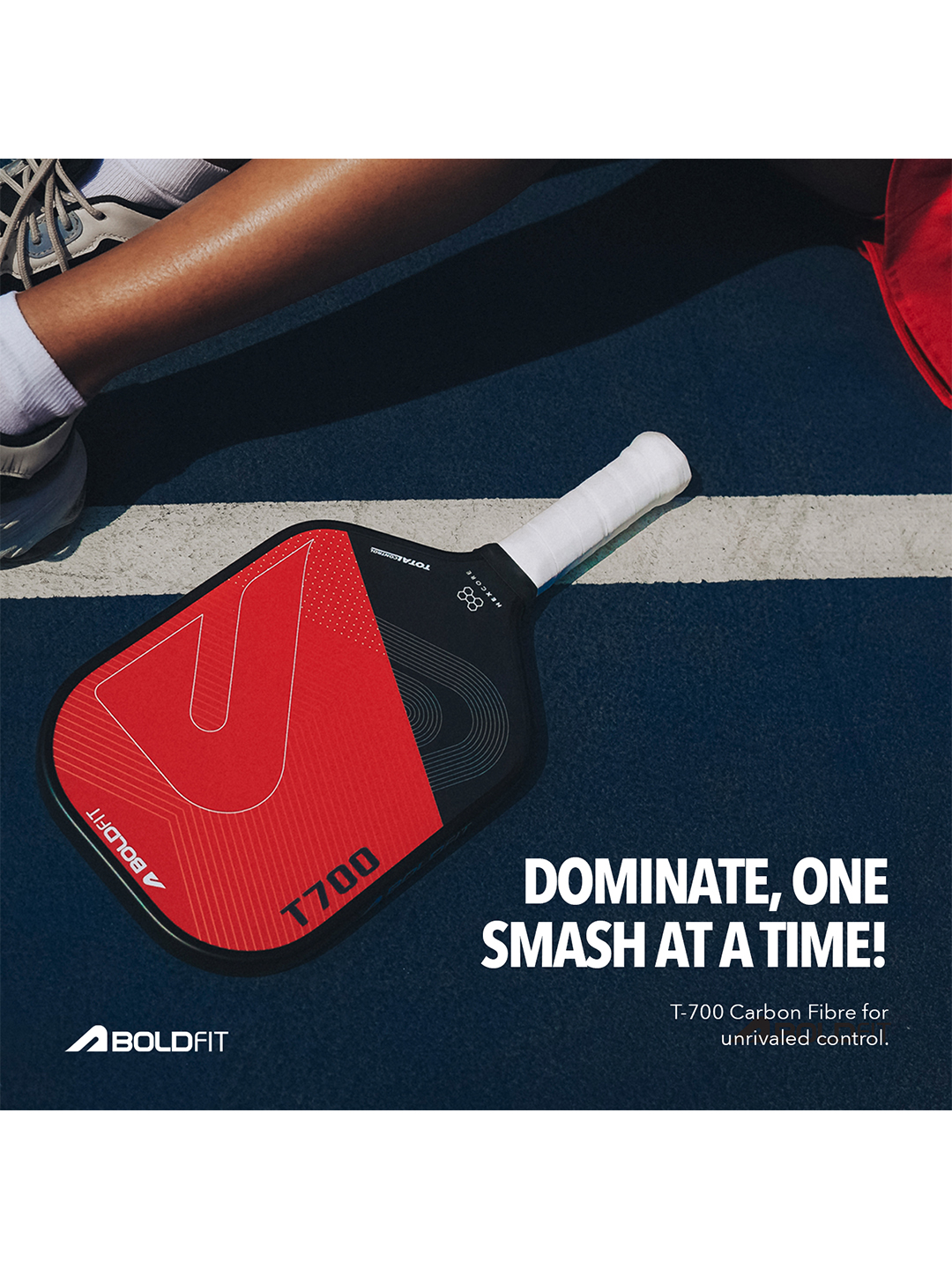 Boldfit Pickle Ball Paddle - Red - Total Control (Pack of 1) (2)