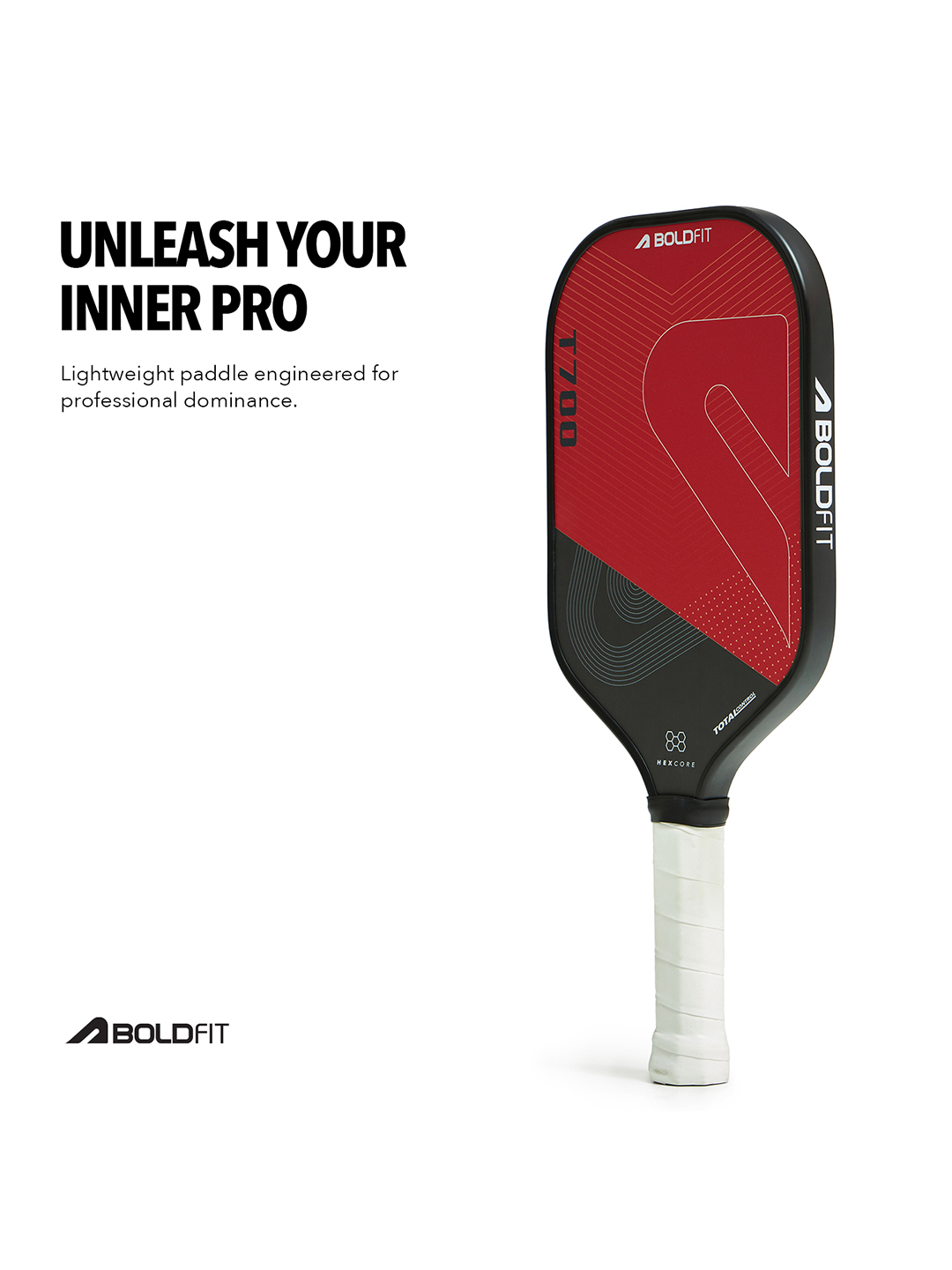 Boldfit Pickle Ball Paddle - Red - Total Control (Pack of 1) (6)