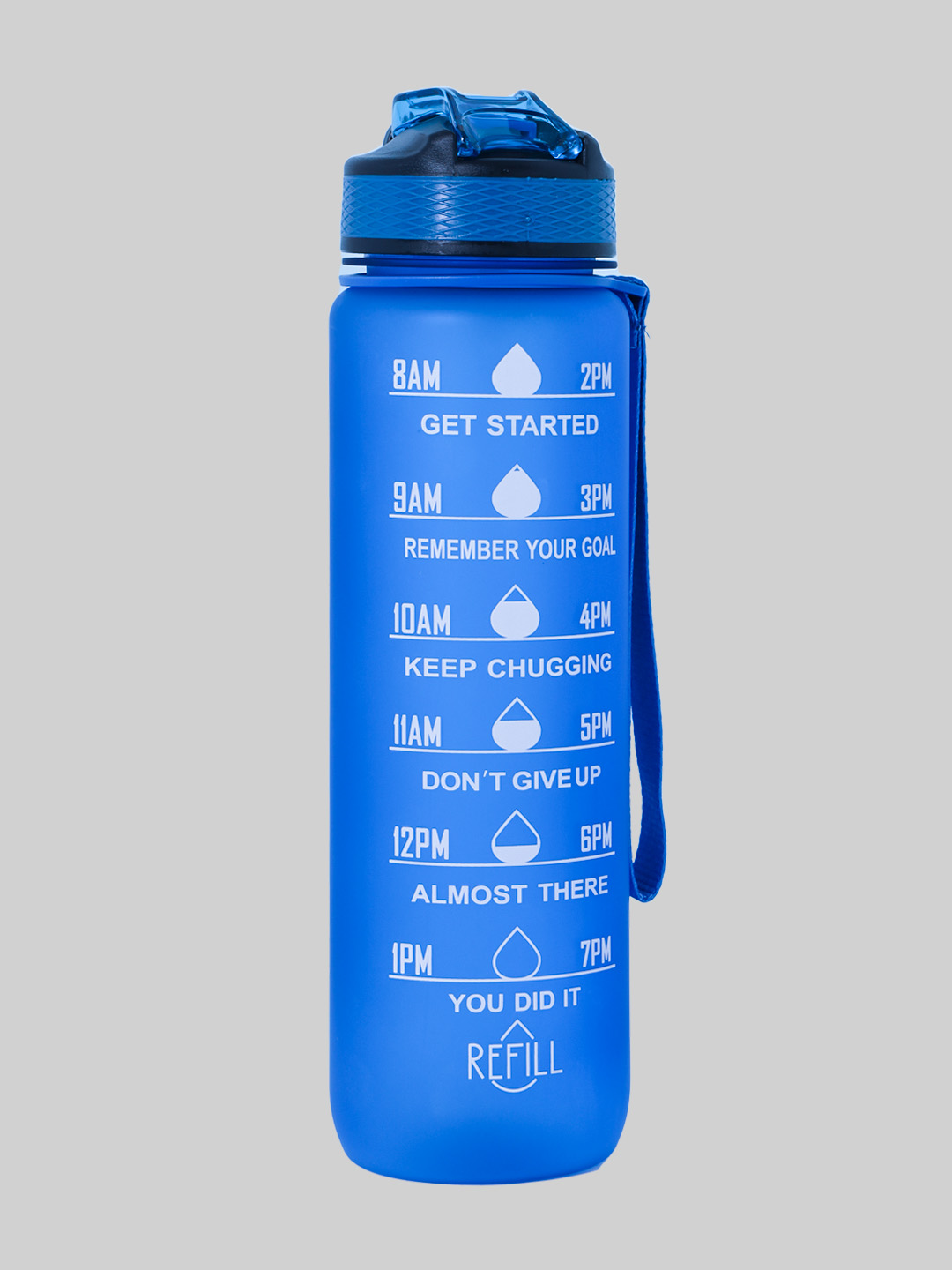 Boldfit Sipper Water Bottle Motivational 1L Blue