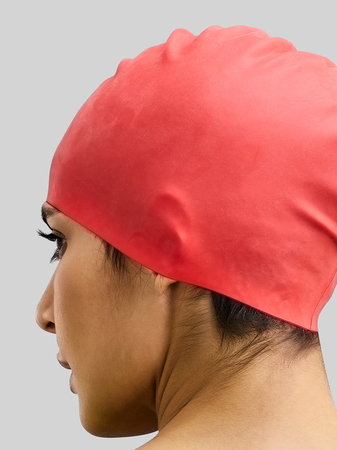 Boldfit Unisex Easy Fit Silicone Red Swim Head Cap (5)