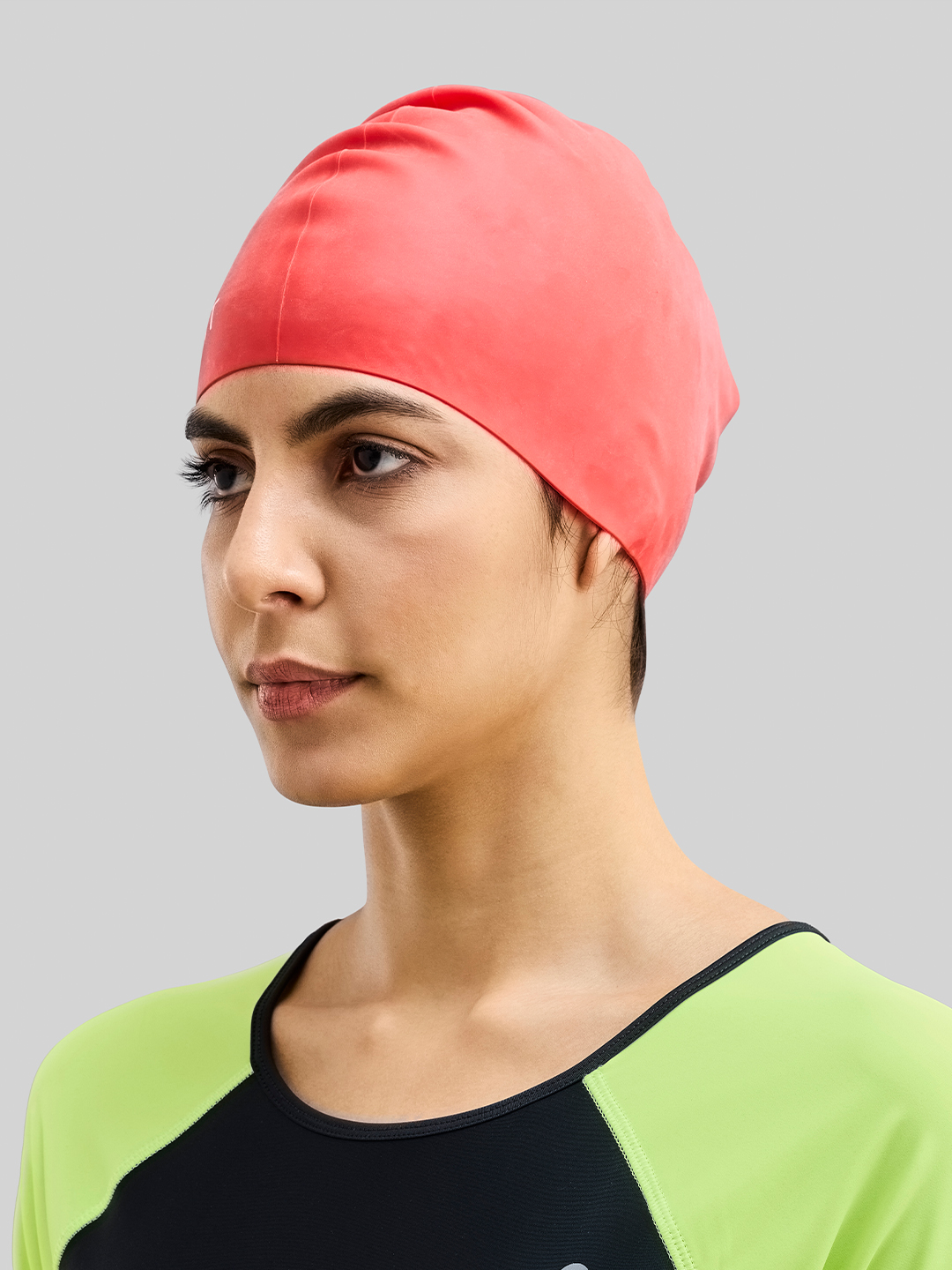 Boldfit Unisex Easy Fit Silicone Red Swim Head Cap (3)