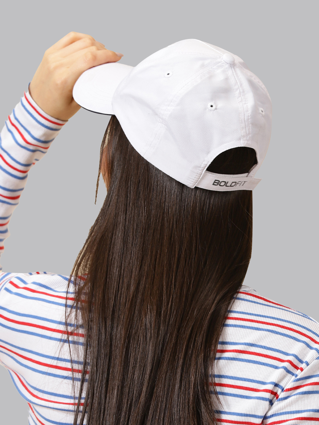 Boldfit White and Blue Printed Polycotton Sports Head Cap (3)