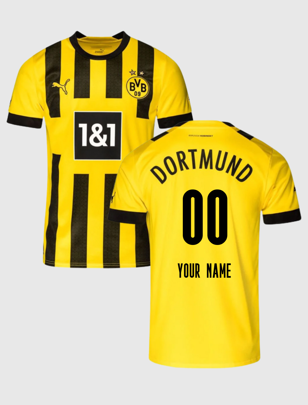 Borussia Dortmund F.C. Men Yellow Home Replica Polyester Jersey - Customised