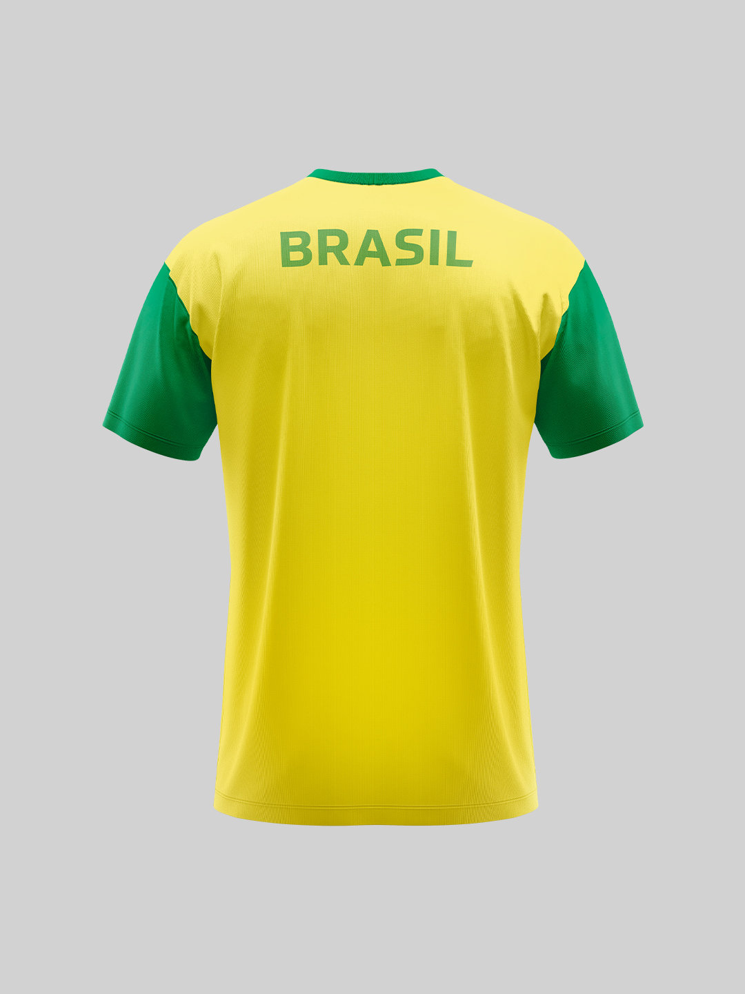 Brazil Men Yellow and Green Printed Round Neck Polyester T-shirt (2)