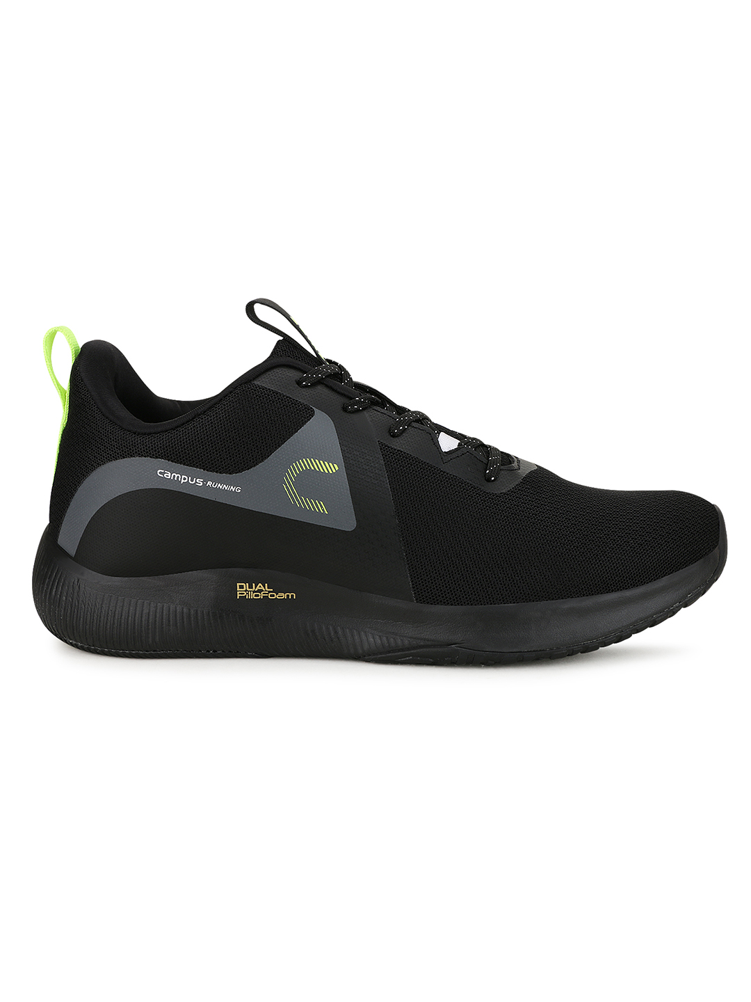 Campus Men Algeria Black & Green Running Shoes (1)