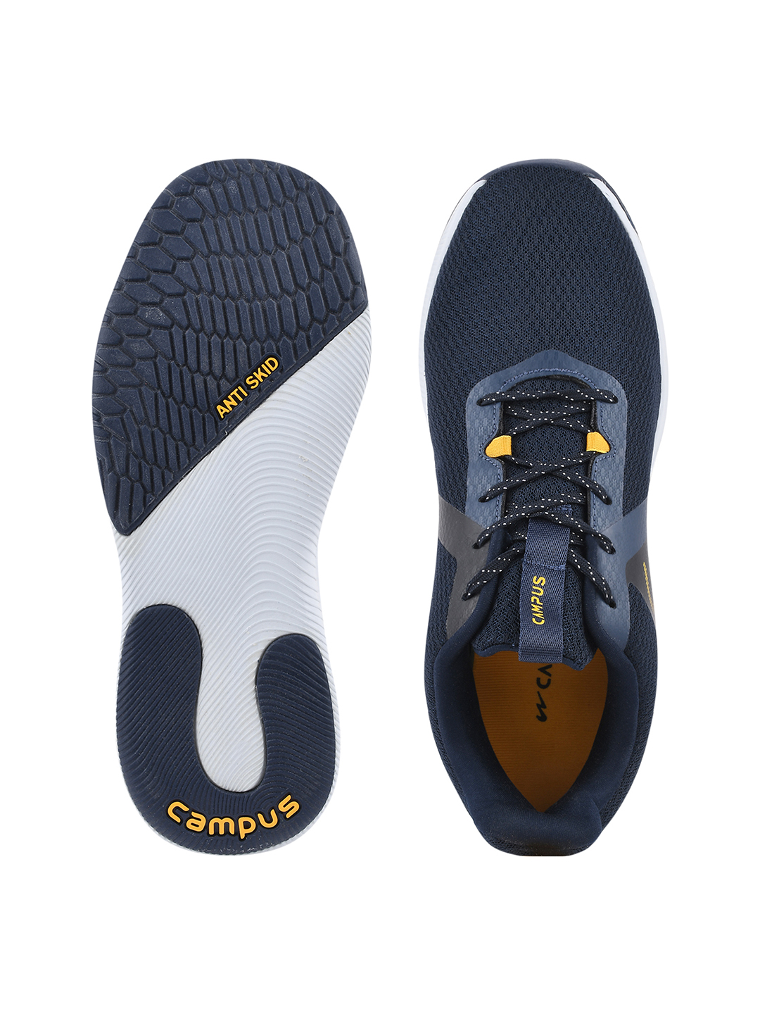 Campus Men Algeria Blue & Mustard Running Shoes (4)
