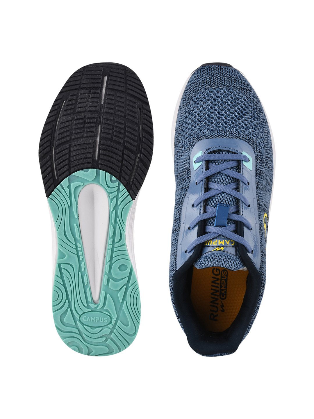 Campus Men Camp Zane Blue & Yellow Running Shoes (5)