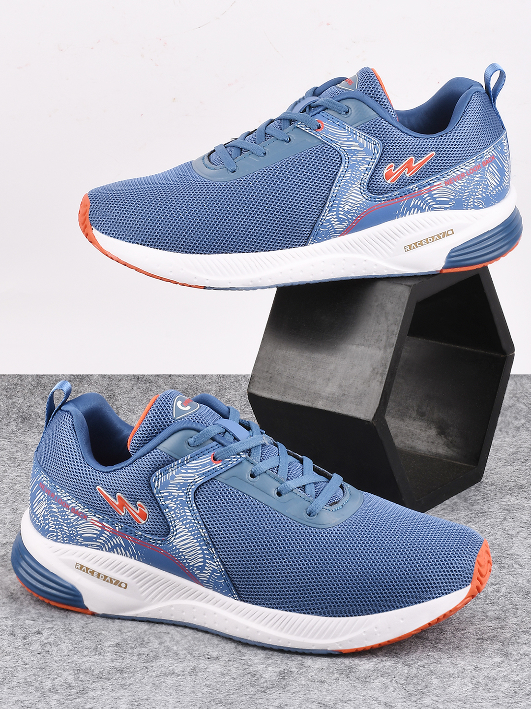Men Camp-Slasher Blue & Orange Running Shoes