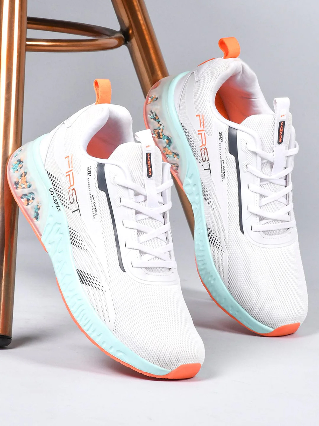 Campus Men First White Running Shoes (1)