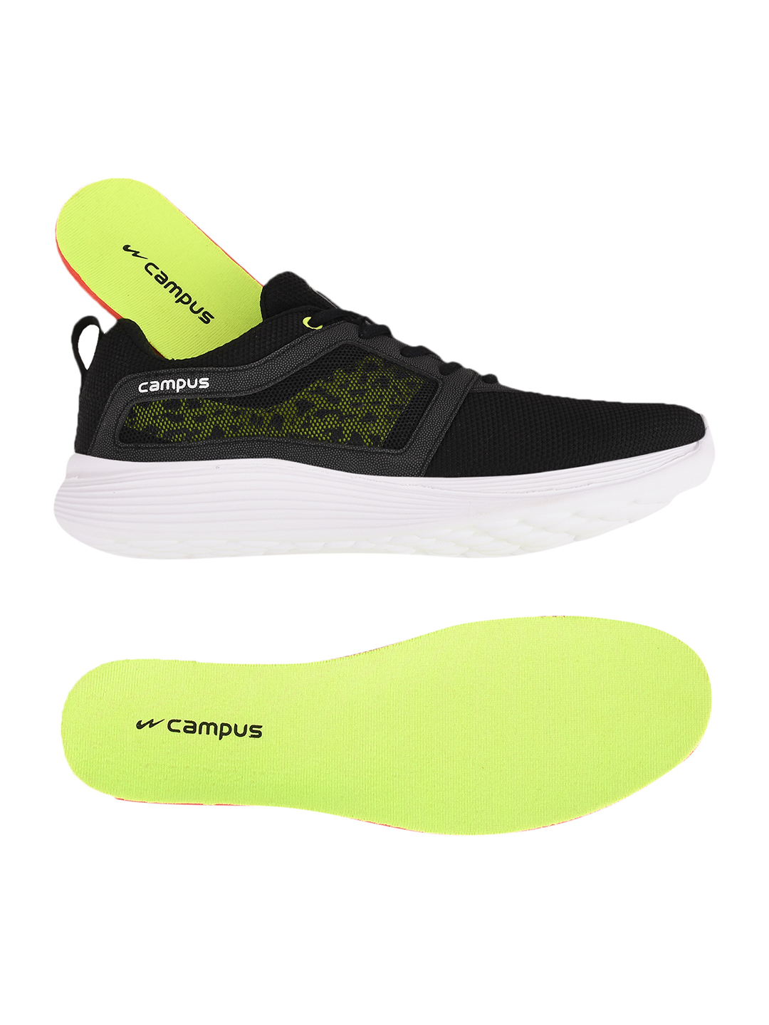 Campus Men Ignite Pro Black & Green Running Shoes (5)