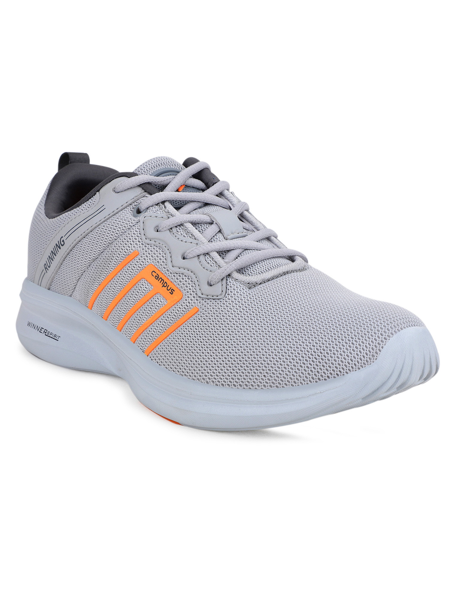 Campus Men Meteor Grey & Orange Running Shoes (2)
