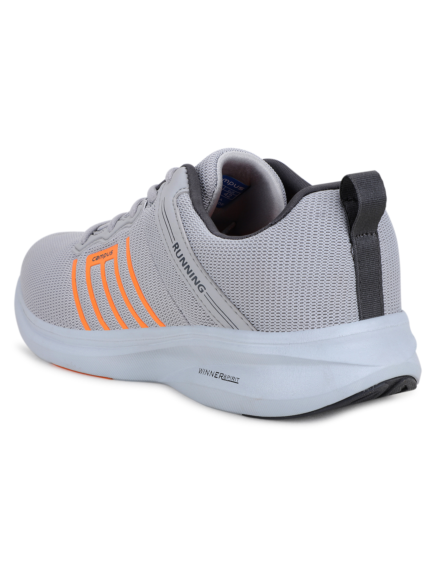 Campus Men Meteor Grey & Orange Running Shoes (3)