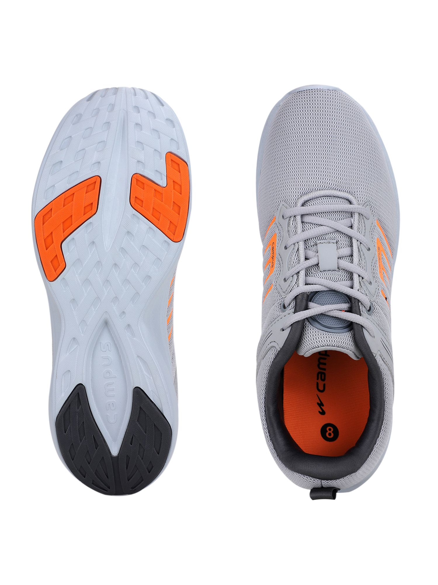 Campus Men Meteor Grey & Orange Running Shoes (4)