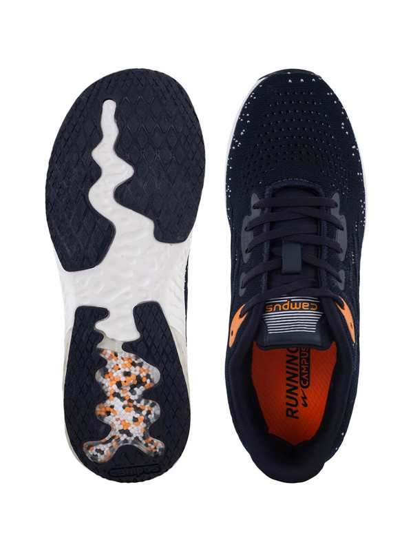Campus Men Navy Blue And Mustard Rim Running Sports Shoes (4)