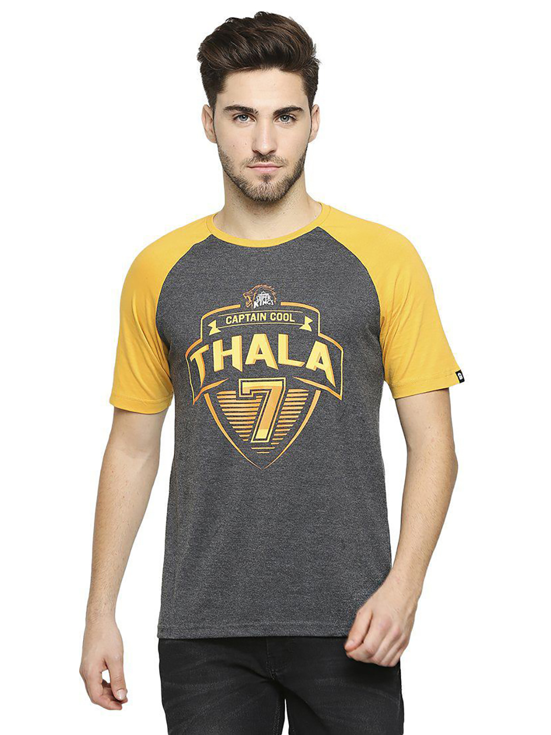 Chennai Super Kings CSK Men's Black Regular Fit T-shirt (1)