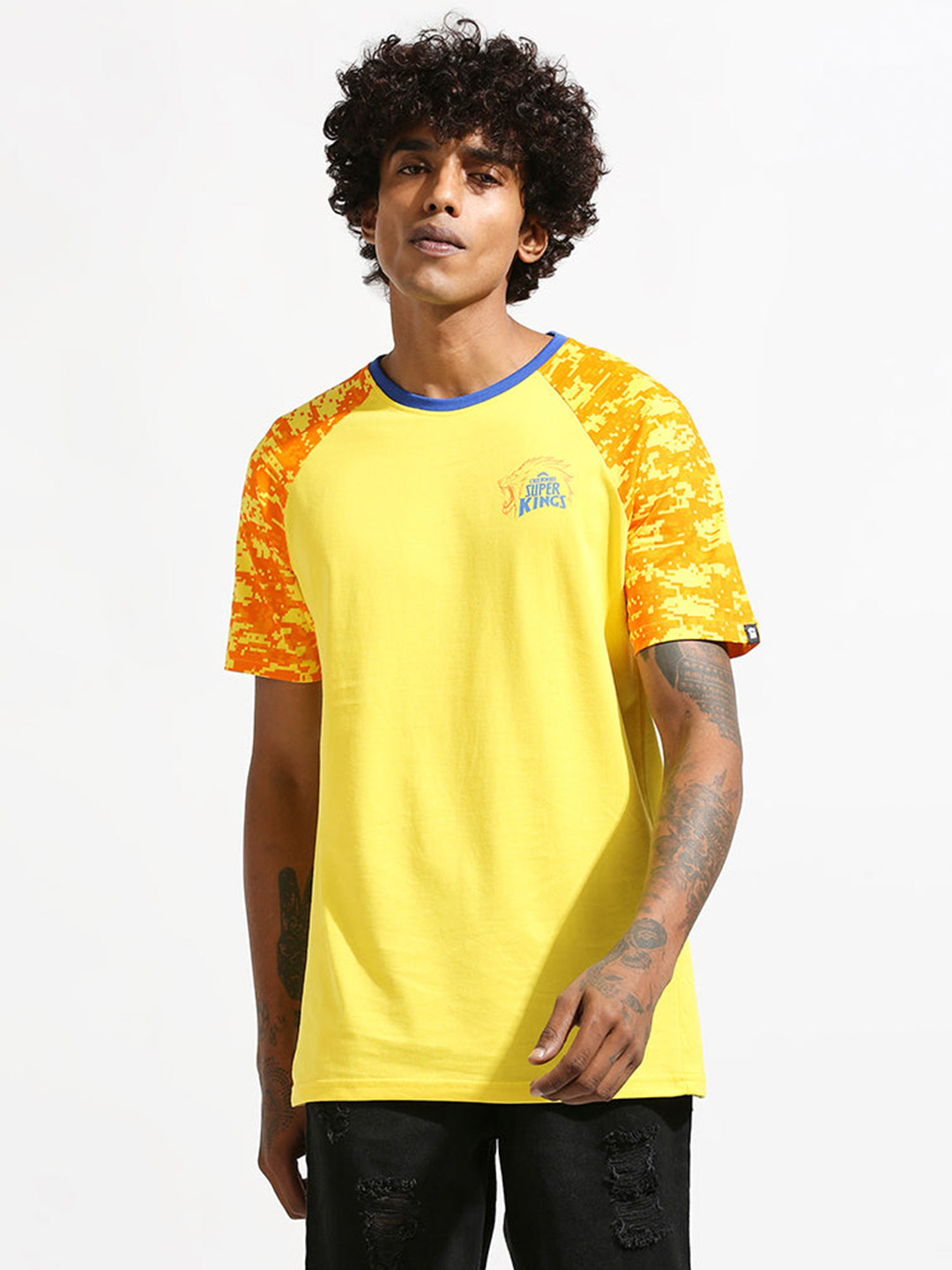 Chennai Super Kings CSK Men's Camo Regular Fit T-shirt (1)