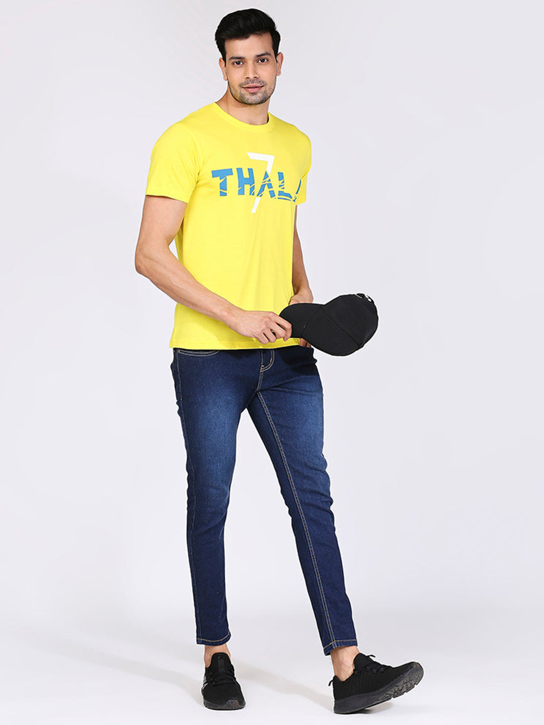Chennai Super Kings CSK Men's Yellow Regular Fit Thala T-shirt (4)
