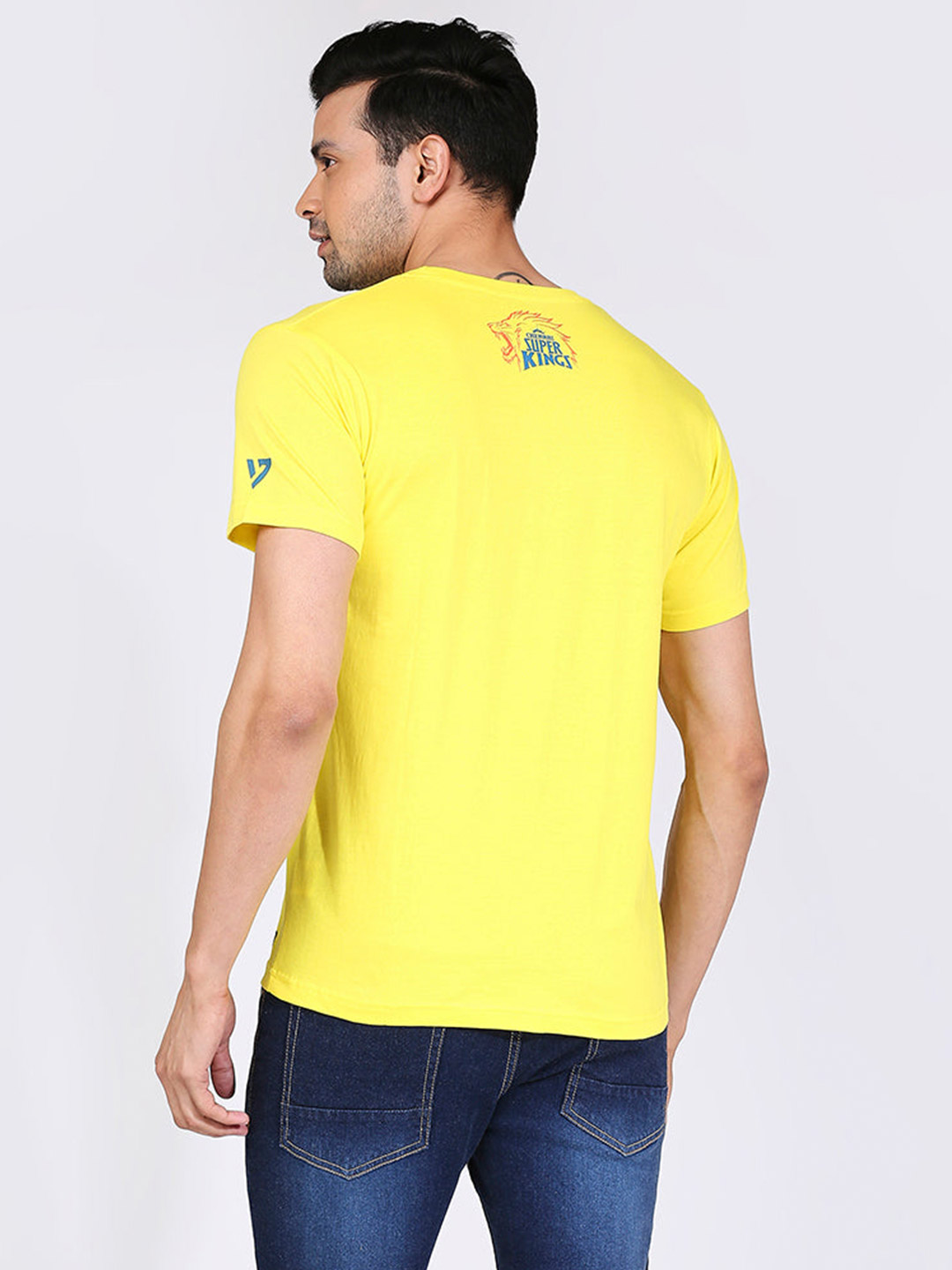 Chennai Super Kings CSK Men's Yellow Regular Fit Thala T-shirt (3)