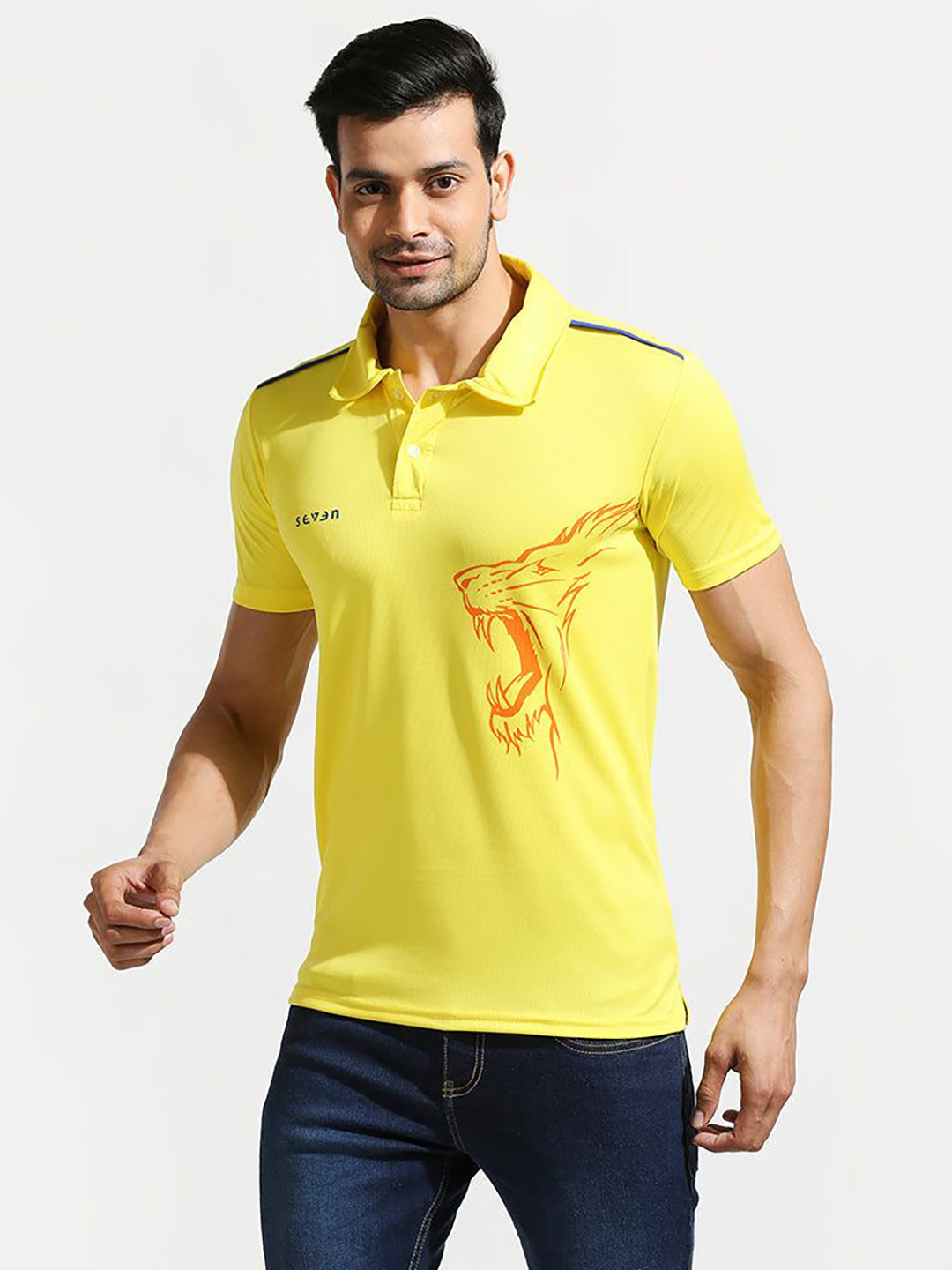 Buy Official Chennai Super Kings Men s Yellow Regular Fit Travel Polo CSK 2022 Merchandise Online FanCode Shop