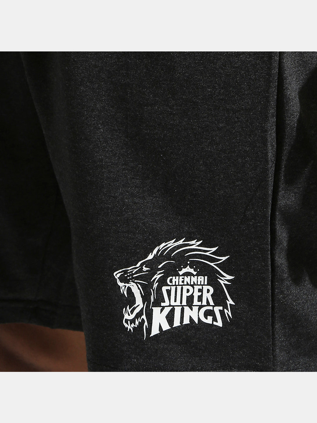 Chennai Super Kings Men Black Logo Printed Mid-Rise Cotton Sports Shorts (4)