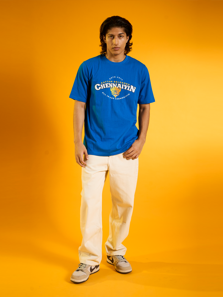 Chennaiyin FC Blue Graphic Printed Round Neck Casual T-Shirt (5)