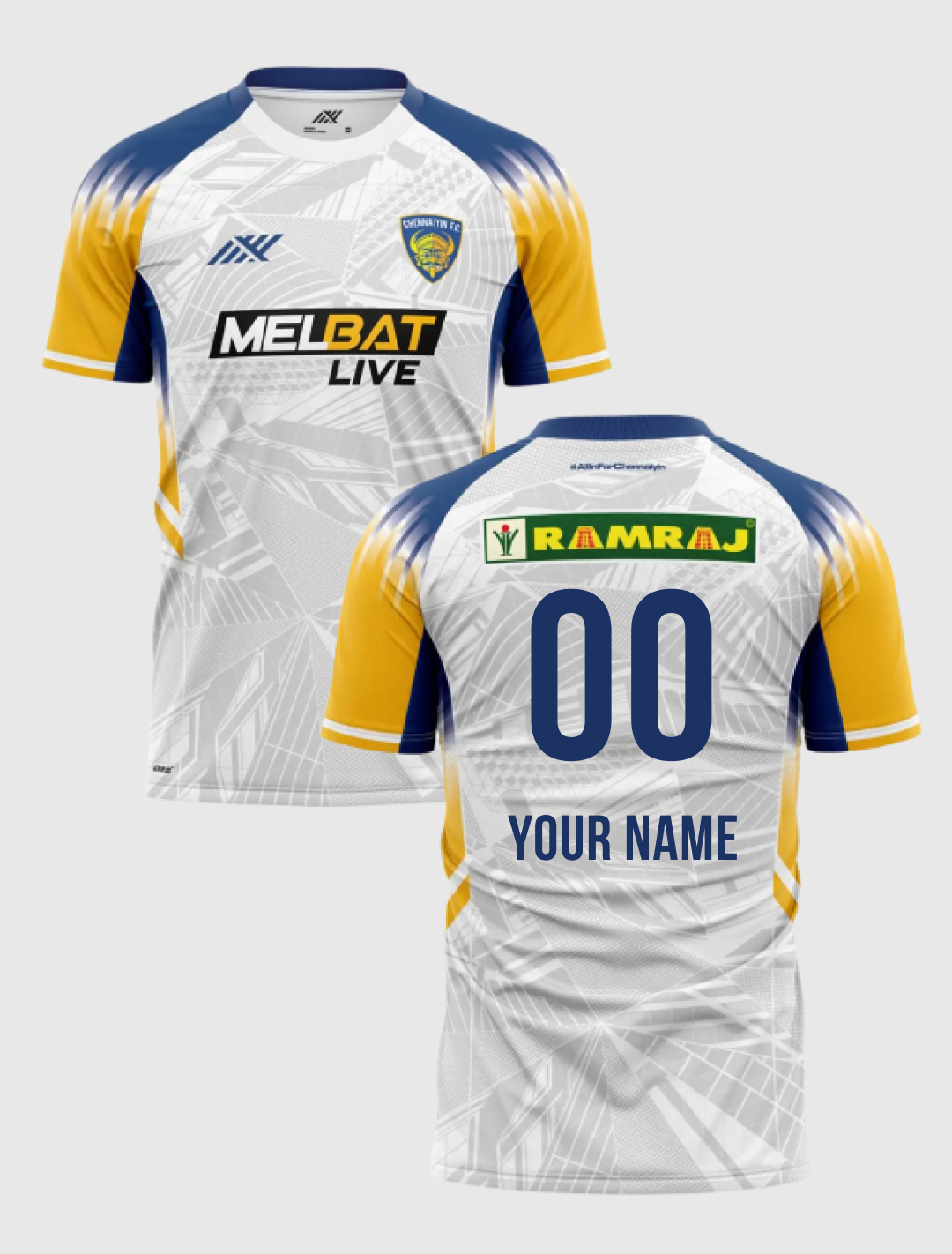 Chennaiyin FC Official Away Polyester Jersey 2024-25 - Customised