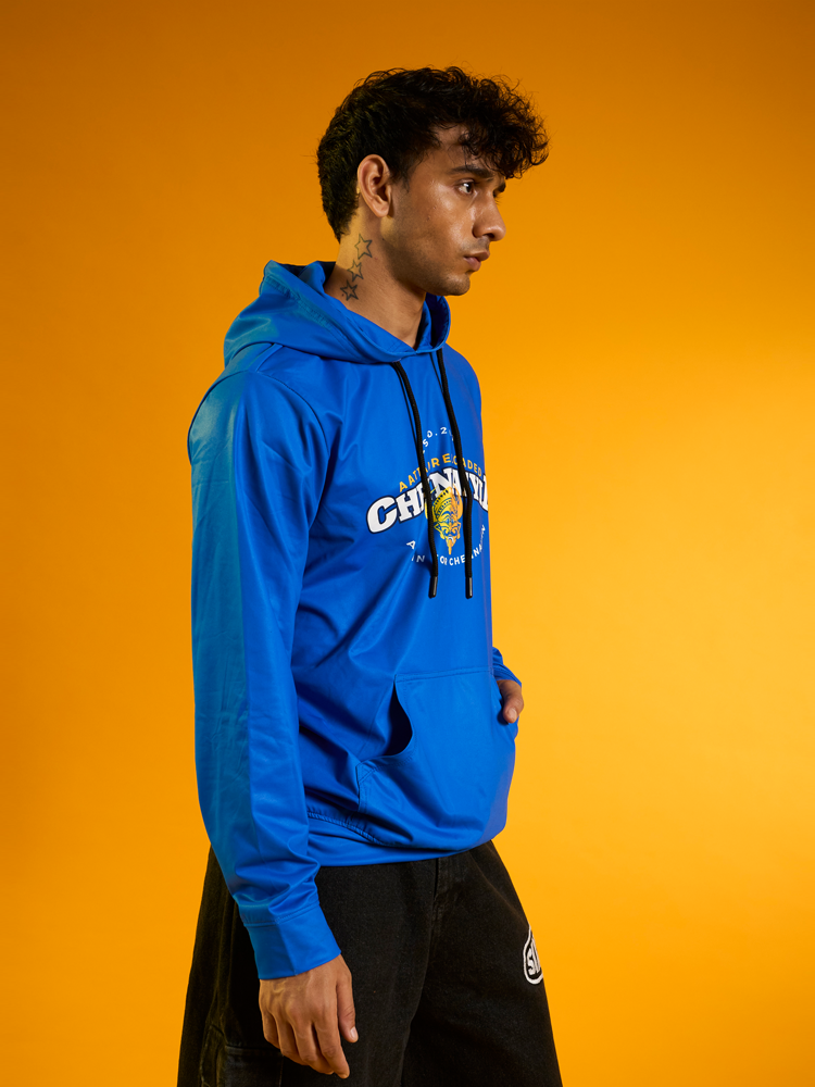 Chennaiyin FC Official Blue Printed Regular Fit Hoodie 2024-25 (2)