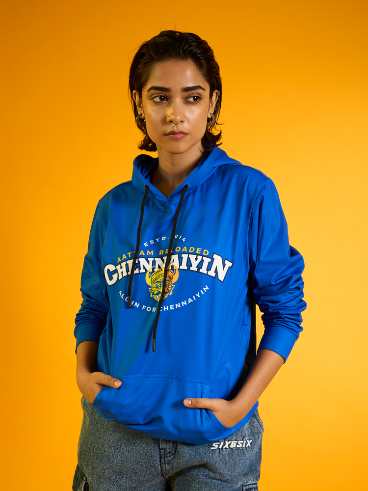 Chennaiyin FC Official Blue Printed Regular Fit Hoodie 2024-25 (5)