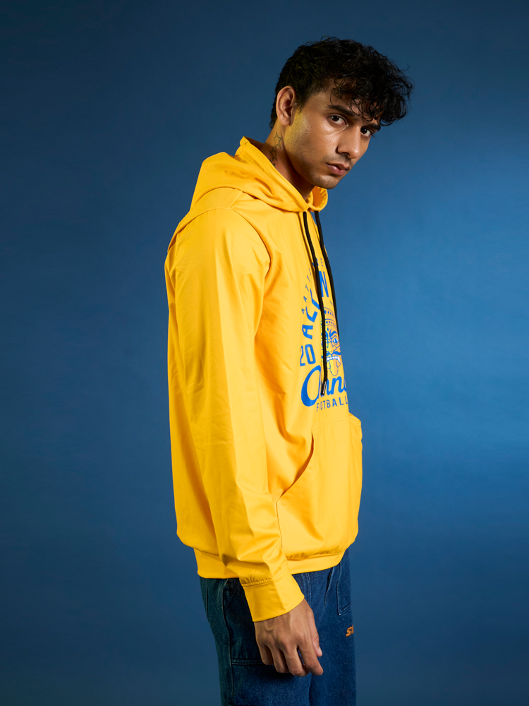 Chennaiyin FC Official Yellow Printed Regular Fit Hoodie 2024-25 (2)