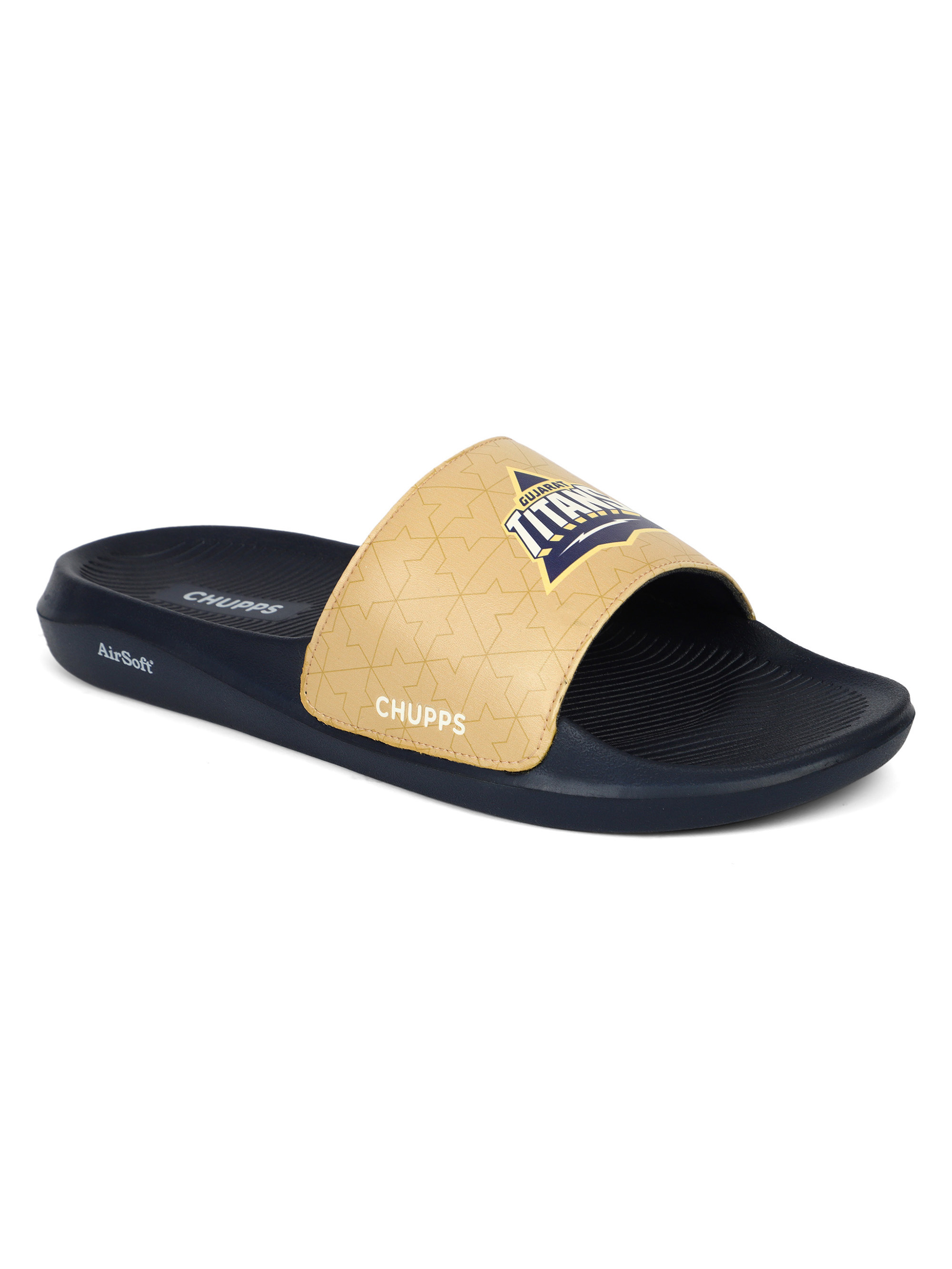 Chupps Men Navy Blue & Beige Soft Cushioning AirSoft Casual Sliders (2)