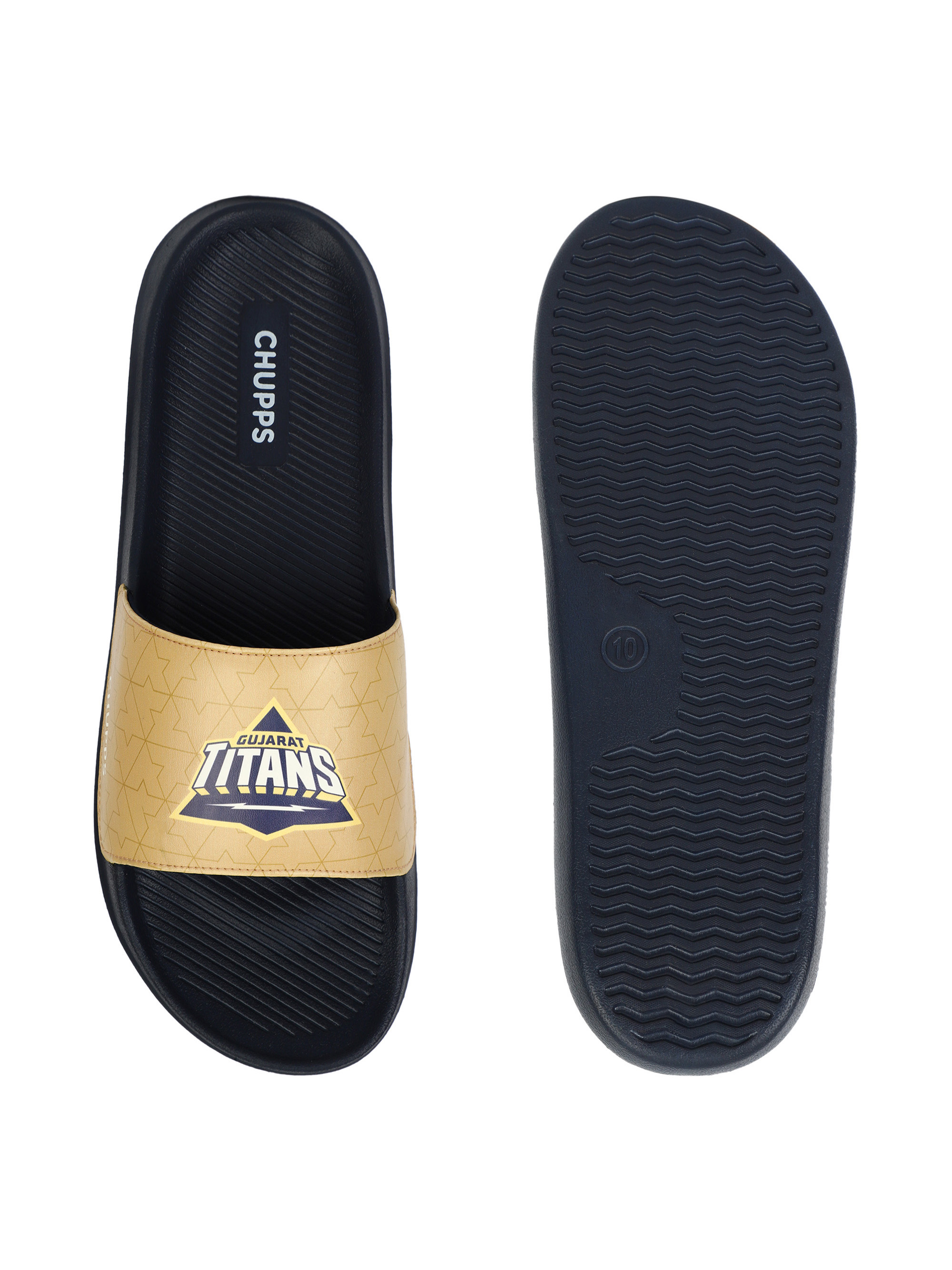 Chupps Men Navy Blue & Beige Soft Cushioning AirSoft Casual Sliders (5)