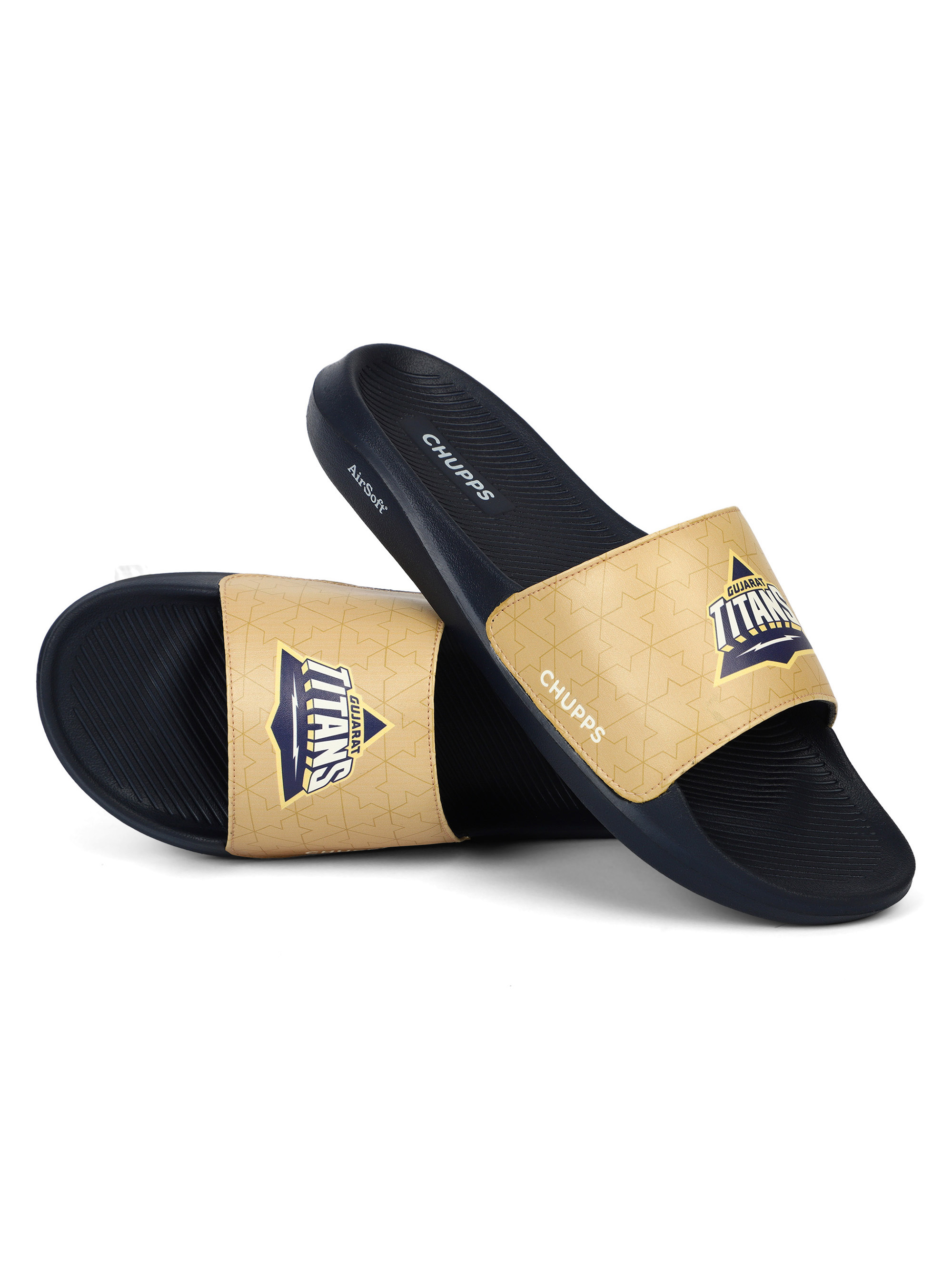Chupps Men Navy Blue & Beige Soft Cushioning AirSoft Casual Sliders (7)