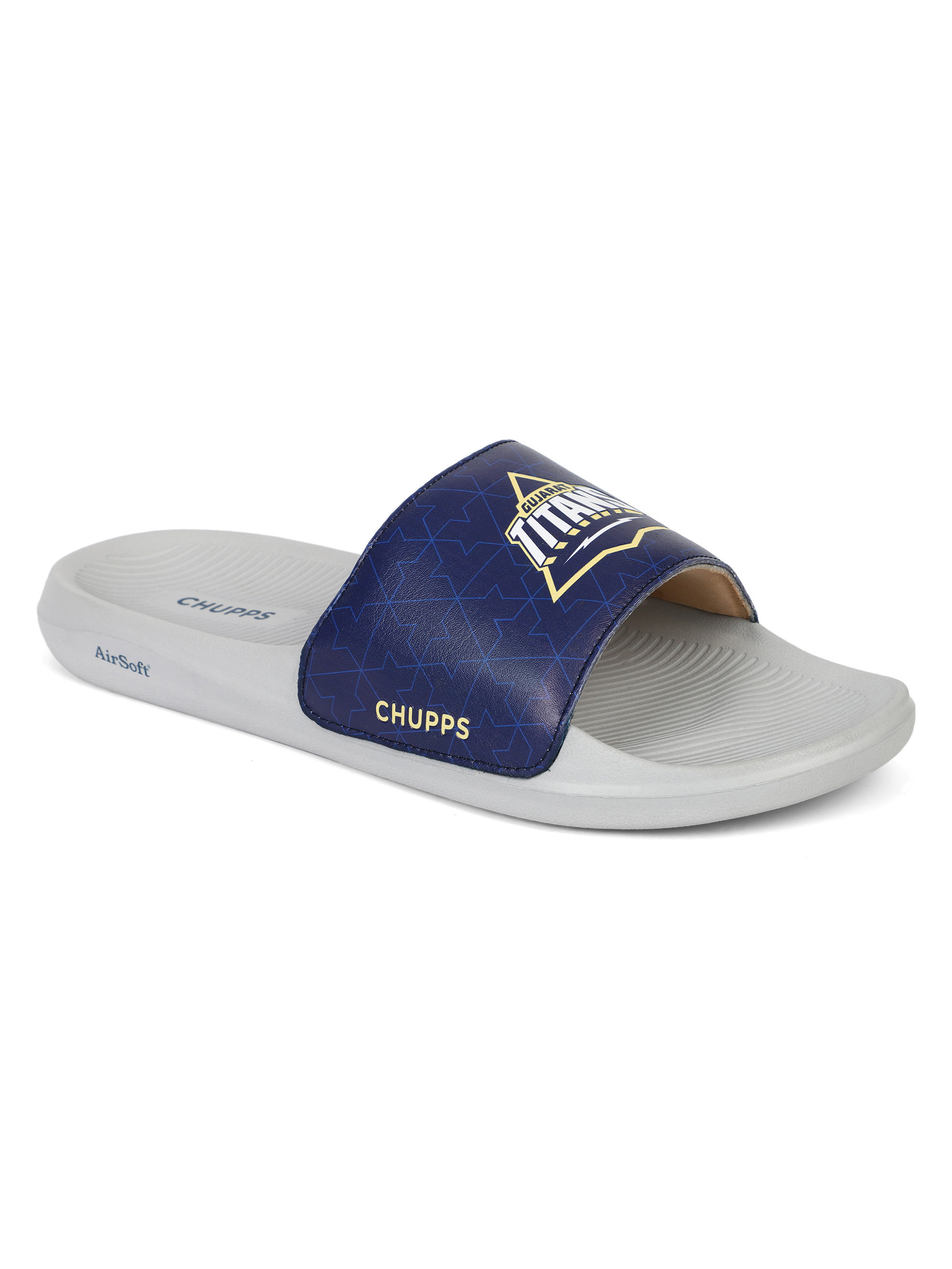 Chupps Men Navy Blue & Grey Soft Cushioning AirSoft Casual Sliders (2)