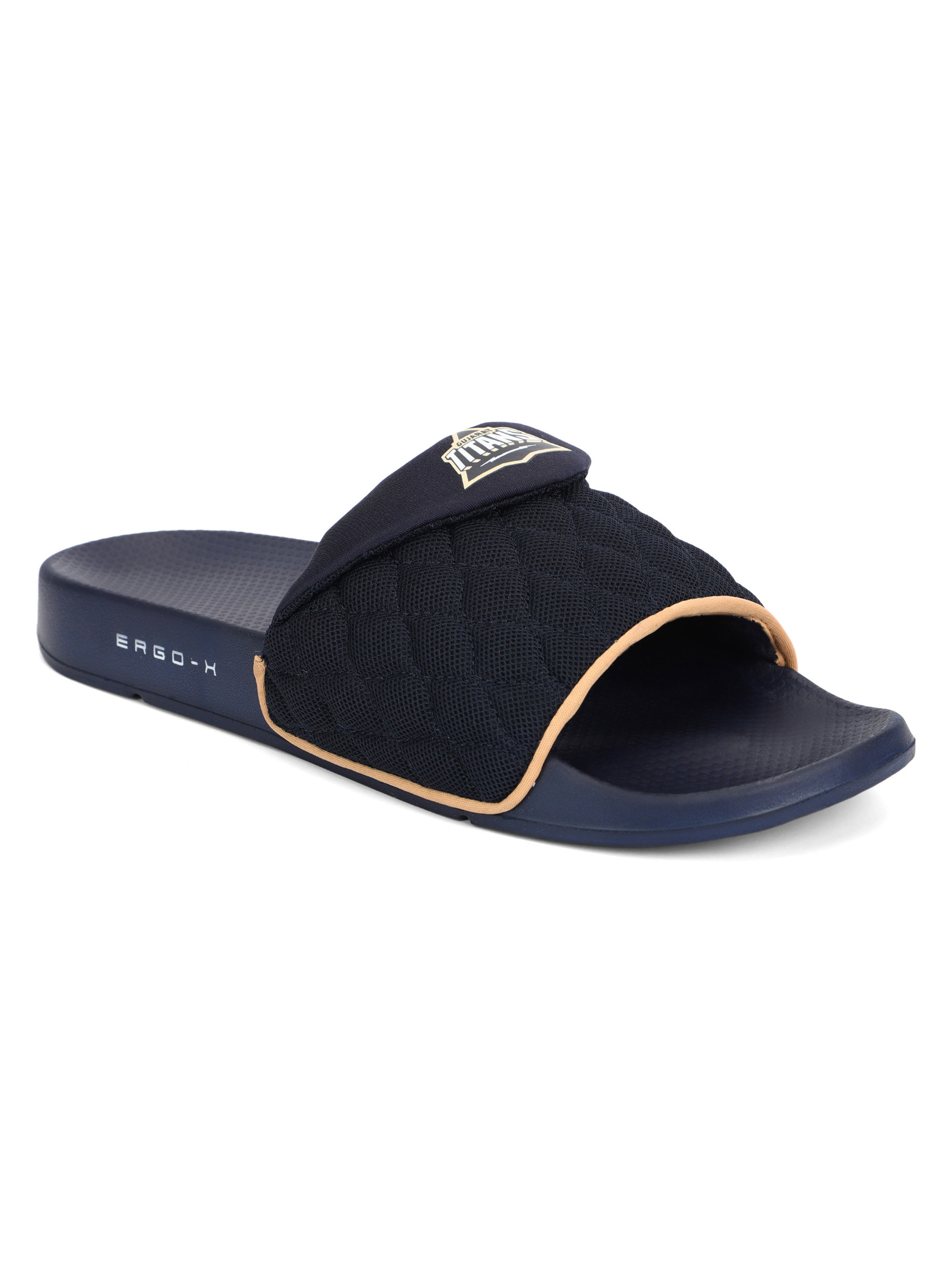 Chupps Men Navy Blue Printed Airsoft Sole ErgoX Plus Casual Sliders (2)
